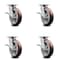 Service Caster 8 Inch Kingpinless Poly on Polyolefin Wheel Swivel Caster Set with Brakes SCC SCC-KP30S820-PPUR-SLB-4 - alternate 1